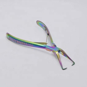 Kit d'outils d'extension de cheveux et de perles Micro anneau de qualité supérieure pince avec aiguilles à crochet en acier inoxydable Silicone couleurs arc-en-ciel - Product Image 1