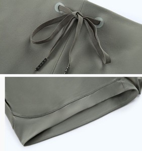 Elastic High Waist Solid Color Women's Zipper Fly Summer Shorts Pocket 100% Cotton Breathable Gym <b>Boxer</b> Hot Casual Plus Size - Product Image 3