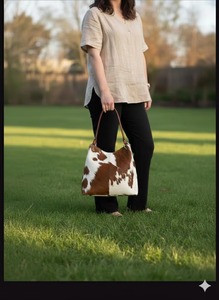 Sac fourre-tout portable en cuir véritable avec fermeture éclair, style vintage, grande capacité - Product Image 6