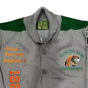Customized Women's FAMU <b>Cardigan</b> Knitted Quick Dry V-neck Embroidered Anti-Shrink Casual Front Badges Appliques - Product Image 2
