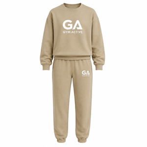 <b>Womens</b> <b>Beige</b> Oversized Cotton Blend Hooded Sweatshirt <b>Jogger</b> Set Custom Logo Casual Sportswear Lounge Wear Tracksuit - Product Image 5