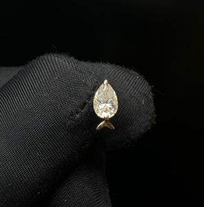 Contemporary 14K Gold Pear Moissanite Fish Earrings Dainty Solid Gold Stud <b>Jewelry</b> With Lab Grown Diamond <b>Inspired</b> Brilliance - Product Image 4