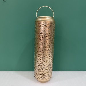 Lantern With Floral Cutout Design <b>For</b> Home <b>Decoration</b> Durable Metal Candle Holder - Product Image 2