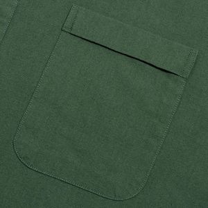 Chemise décontractée pour homme à col mandarin, manches courtes, boutonnée, avec poche poitrine et design uni - Product Image 4