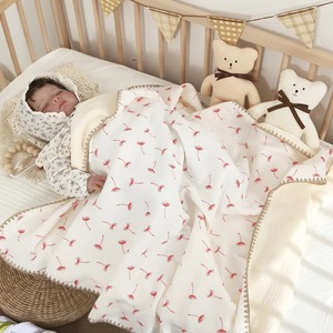 Couverture pour bébé en coton biologique 100% tissé uni, double face, écologique, pour nourrissons - Product Image 3
