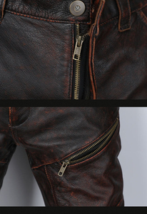 กางเกงหนังแท้ผู้ชาย ขายดีที่สุด สินค้ามาใหม่ กางเกงหนังสำหรับผู้ชาย คุณภาพดีที่สุด - Product Image 6