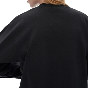 T-shirt décontracté pour homme en coton à col montant et manches longues, coupe ample, effet délavé, personnalisable avec logo, vêtements vierges en gros - Product Image 4