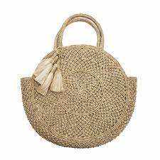 Sac fourre-tout rond en jute fait main, écologique, en fibres naturelles, pour les courses - Product Image 6