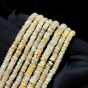 Cuentas Heishi de Cuarzo Rutilado Dorado Natural de 5MM, Cuentas de Rutilo Dorado Lisas, Cuentas de Piedras Preciosas para Fabricación de Joyería, Suministros al por Mayor - Product Image 5