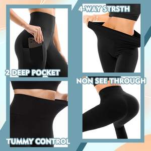 Leggings décontractés pour femmes à taille haute avec poches pour la salle de sport, respirants, extensibles, antibactériens, vêtements de yoga, vêtements de sport - Product Image 5