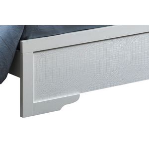 Letto Matrimoniale Imbottito in Stile Transizionale con Finitura Argento Champagne - Product Image 3