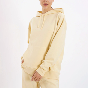 CELAL INC. High Impact Custom Logo <b>Fleece</b> <b>Hoodie</b> Oversized Solid Color 100% Cotton Knitted Breathable Quick Dry Lined Women - Product Image 4