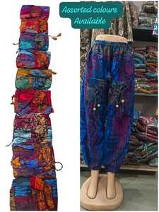 Pyjama sarouel d'hiver en laine imprimé acrylique pantalon taille élastique motif géométrique taille haute respirant vêtements de yoga indien - Product Image 1