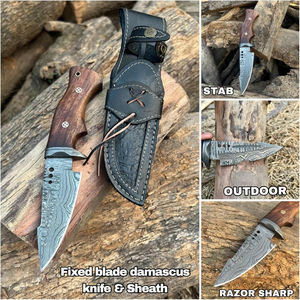 Cuchillo plegable de Damasco, herramienta para acampar al aire libre, cuchillo de acero de Damasco hecho a mano, cuchillo de bolsillo de Damasco para exteriores - Product Image 6