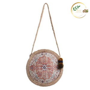 Bolso Tote Redondo de Yute Natural Ecológico, Bolso de Hombro Hecho a Mano - Product Image 2