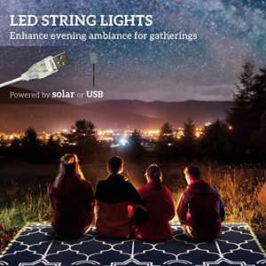 Tappeto da Esterno Reversibile 3,6x2,7m in Paglia PP con Luci LED, Borsa per il Trasporto e Picchetti da Terra - Product Image 3