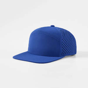 Custom Logo 7 Panel Waterproof Golf <b>Cap</b> Laser Cut Perforated Sports Hat Unisex Multi Color Outdoor Headwear Adjustable Wholesale - Product Image 2