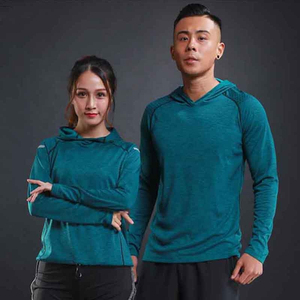 Custom Solid Long Quick Dry Breathable Windproof Reflective Mens Pullover <b>Hoodie</b> for Winter Sports Yoga <b>Workout</b> Gym - Product Image 3
