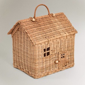 Panier en rotin tressé en forme de maison, paniers de rangement pour enfants, sacs à main pour jouets d'enfants et organisateur de rangement - Product Image 5