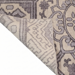 Tapis en laine DECORDEC multicolore texturé à rayures, écologique, antidérapant, tufté à la main, beige, noir, rouille, gris, motif géométrique, épais - Product Image 6