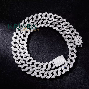 Collar de Cadena Cubana para Hombre, Plata S925 con Baño de Rodio, Diamante Cultivado en Laboratorio con Corte Brillante Redondo, Estilo Hiphop, para Uso Diario - Product Image 2