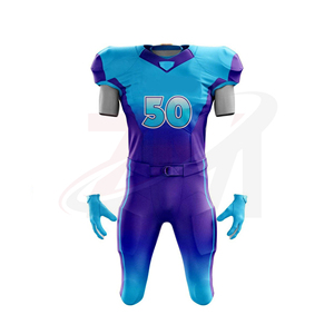 Uniforme de Fútbol Personalizado para Hombre, Número 50, Azul y Morado, Sublimado, Poliéster Transpirable, Talla Adulto, Diseño con Cuello en V - Product Image 1