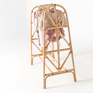 Best seller rattan display stand racks <b>for</b> baby clothing boutique store shops handmade natural clothes rack - Product Image 3