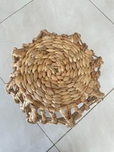 Cesta Redonda de Jacinto de Agua Natural NOLA, Cesta de Almacenamiento Tejida a Mano con Asas, Decoración Ecológica para el Hogar - Product Image 4