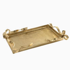 Plateau de service élégant en aluminium argenté avec poignées en forme de cœur pour la décoration moderne de la maison, plateau décoratif luxueux fait à la main - Product Image 5