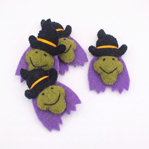 Handmade Wool Felt Halloween <b>Witch</b> Bag Charm Soft Eco-Friendly <b>Decorative</b> Keychain Custom Color Gift Accessory - Product Image 1