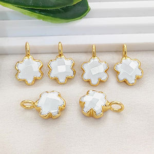 Dije de Piedra Lunar Blanca en Forma de Estrella, Electrochapado en Cobre, 10mm, Briolette, para Fabricación de Joyas - Product Image 1