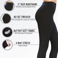 Leggings Deportivos para Mujer, Hechos en Pakistán, de Spandex/Nylon, Sólidos, de Secado Rápido, Transpirables, Cintura Elástica, OEM, para Yoga y Gimnasio
