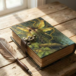 Nuevo Diario de Cuero Hecho a Mano, Libro de las Sombras con Cerradura, Cuaderno Clásico Vintage Wiccano, Grimoire con Papel de Borde Rústico - Product Image 2