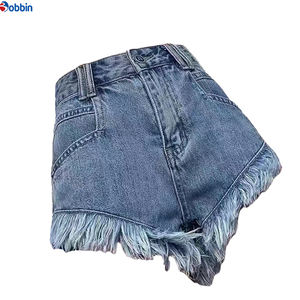 BOBBIN INDUSTRIES Shorts de Mezclilla para Mujer, Verano, Cómodos, Color Personalizado, Transpirables, Cintura Media, Estilo Vintage Hip Hop - Product Image 1