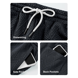 Shorts de sport décontractés en coton pour hommes avec impression de logo personnalisé, respirants, pour l'entraînement et la course à pied, avec cordon de serrage - Product Image 5