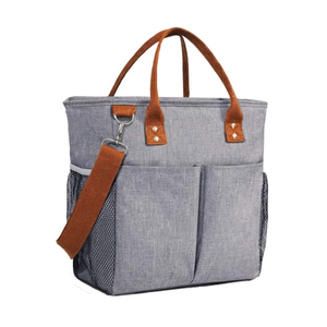 Grand sac isotherme pour le déjeuner avec logo personnalisé, en polyester et mousse, motif lettres, poches, bandoulière, pour le stockage de nourriture et de vin - Product Image 1