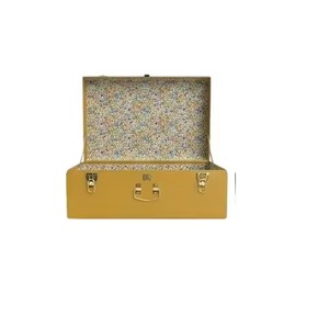 Ensemble de 2 coffres de rangement en métal blanc crème et bleu sarcelle, empilables, décoratifs, avec quincaillerie - Product Image 3