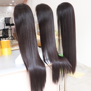 Peluca frontal de encaje completo HD, peluca frontal recta sedosa extensiones de cabello humano virgen vietnamita para mujeres negras - Product Image 3
