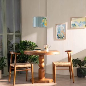 Modern <b>Round</b> <b>Solid</b> <b>Wood</b> <b>Dining</b> <b>Table</b> Set | Premium Sheesham <b>Wood</b> 4-6 Seater <b>Dining</b> Furniture | Jodhpur Handicraft - Product Image 1