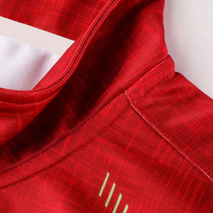 Conjunto Deportivo Rojo para Hombre con Cierre de Cremallera, Pantalones Negros, Cuello Alto, Manga Larga, Otoñal, Deportivo, de Secado Rápido, Corte Regular - Product Image 5