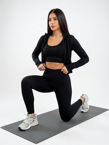 Sale Women's Sports Bra Leggings Set High Quality Stretch Butt Lift Gym Wear Plus Size Seamless Design Lightweight - Product Image 3