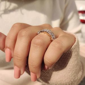 แหวนเพชรโมอิสซาไนต์ทรงมาร์คีส์ชุบทอง 14K สำหรับผู้หญิง สวมใส่ในงานปาร์ตี้หรืองานแต่งงาน เครื่องประดับเงิน ยอดนิยม - Product Image 4