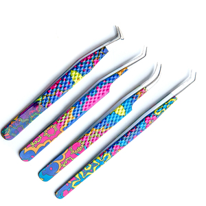 Professional Custom Private Beauty <b>Tool</b> Diamond Grip L Type Eyelash Extension Tweezers Stainless Steel Eyelash Tweezers - Product Image 6