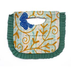 Indian Fashion Bohemian Style Designer Women Kantha Clutch Messenger Shoulder Bag Handmade Ruffles Landscape Pattern Foldable - Product Image 4