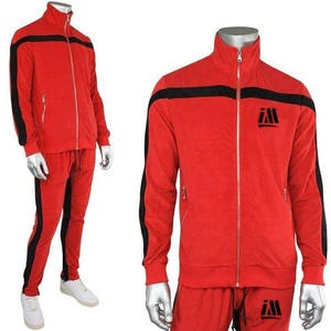 Wholesale Factory Direct Gym Wear Homme Stripe Sports Track Suit Men's Jogging Suit Blank Sweatsuit Set High Neck - Product Image 1
