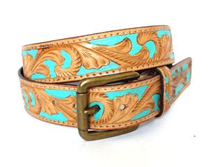 Cinturones de piel auténtica de vaca unisex, longitud personalizada con hebilla de latón de estilo occidental mecanizada a mano y logotipo personalizado - Product Image 4