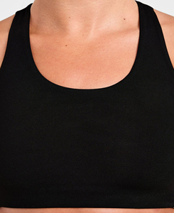 Custom Made Women's Black 2-Piece Yoga Set Scoop Neck Racerback Crop <b>Top</b> Elastic Waist Shorts Solid Color Cheap Price <b>Low</b> MOQ - Product Image 4