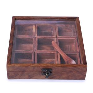 Wholesale Supplier Wood Spice <b>Box</b> Household Seasoning Storage Spice <b>Box</b> with Compartmentalized Storage <b>Box</b> - Product Image 5