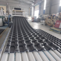 OEM ODM PVC Hoja de teja de terracota Resina plástica Telha Pvc Colonial Lmina Tipo Espaola Asa Pvc Azulejos españoles