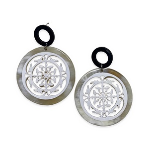 Pendientes de Aro Hechos a Mano con Cuerno de Búfalo Ecológico y Laca, Forma Ovalada, Lindos para Niños, para Aniversario, Cuidado de la Salud, Arte - Product Image 3